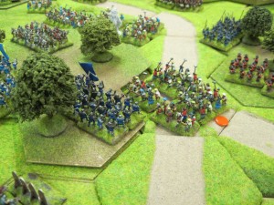 The infantry of both sides pile in to try and take control of the woodland!