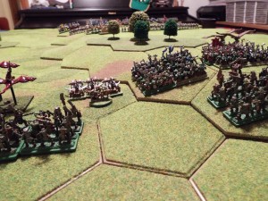 Orc forces close in on the woods near the old fort