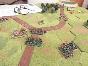 The barbarians flee in the face of the overwhelming attack